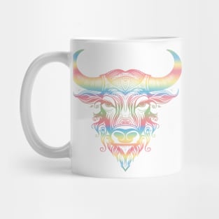 Rainbow Tribal Bull portrait Mug